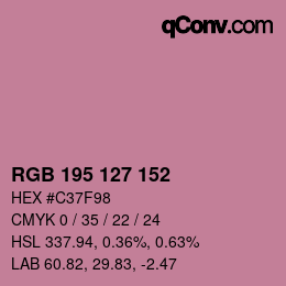 Color code: RGB 195 127 152 | qconv.com