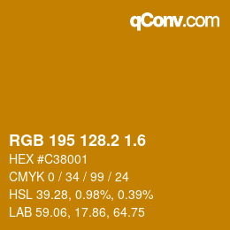 カラーコード: RGB 195 128.2 1.6 | qconv.com