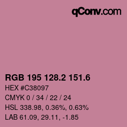 カラーコード: RGB 195 128.2 151.6 | qconv.com