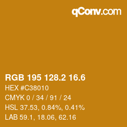 カラーコード: RGB 195 128.2 16.6 | qconv.com