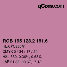 カラーコード: RGB 195 128.2 161.6 | qconv.com