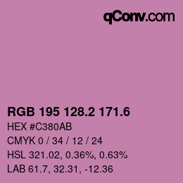 カラーコード: RGB 195 128.2 171.6 | qconv.com