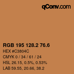 カラーコード: RGB 195 128.2 76.6 | qconv.com