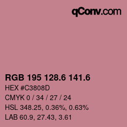 カラーコード: RGB 195 128.6 141.6 | qconv.com