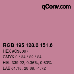 カラーコード: RGB 195 128.6 151.6 | qconv.com