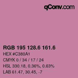 カラーコード: RGB 195 128.6 161.6 | qconv.com