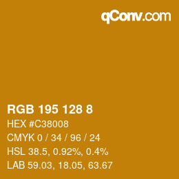 Farbcode: RGB 195 128 8 | qconv.com