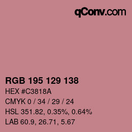 Color code: RGB 195 129 138 | qconv.com