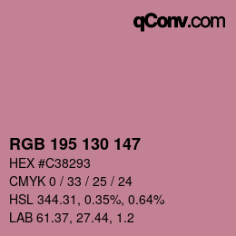 Color code: RGB 195 130 147 | qconv.com