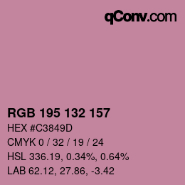 カラーコード: RGB 195 132 157 | qconv.com