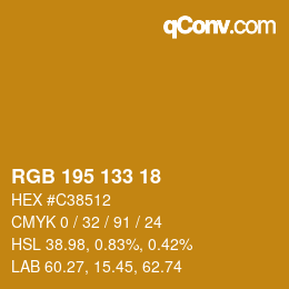 Color code: RGB 195 133 18 | qconv.com