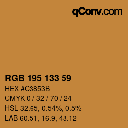 Código de color: RGB 195 133 59 | qconv.com