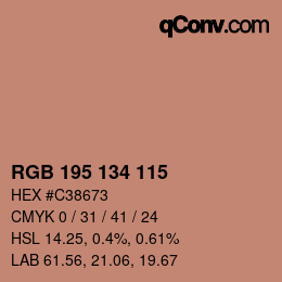 Code couleur: RGB 195 134 115 | qconv.com