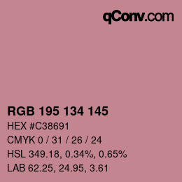 Farbcode: RGB 195 134 145 | qconv.com