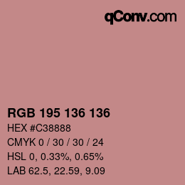 Color code: RGB 195 136 136 | qconv.com