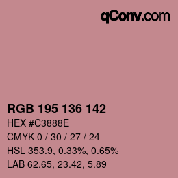 Color code: RGB 195 136 142 | qconv.com
