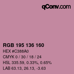 Color code: RGB 195 136 160 | qconv.com