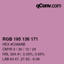 Color code: RGB 195 136 171 | qconv.com