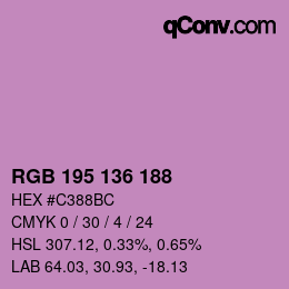 Color code: RGB 195 136 188 | qconv.com