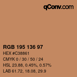 Color code: RGB 195 136 97 | qconv.com