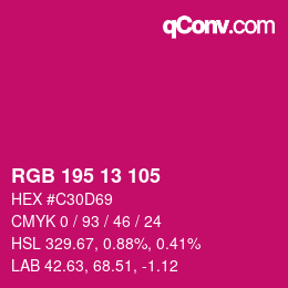 Color code: RGB 195 13 105 | qconv.com