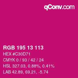 カラーコード: RGB 195 13 113 | qconv.com