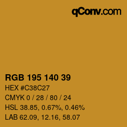 Color code: RGB 195 140 39 | qconv.com