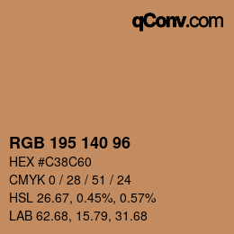 Color code: RGB 195 140 96 | qconv.com
