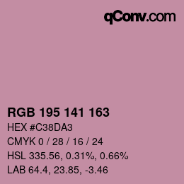 Color code: RGB 195 141 163 | qconv.com