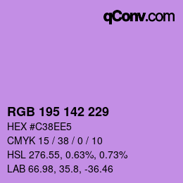Color code: RGB 195 142 229 | qconv.com