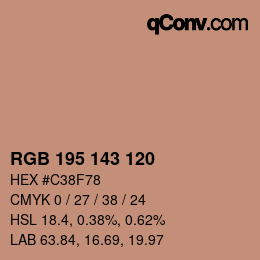 Color code: RGB 195 143 120 | qconv.com