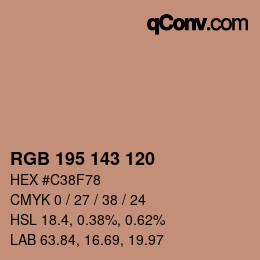 カラーコード: RGB 195 143 120 | qconv.com