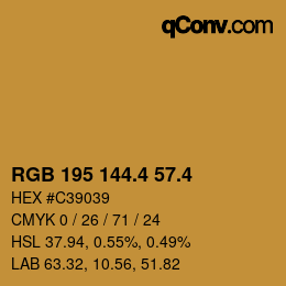カラーコード: RGB 195 144.4 57.4 | qconv.com