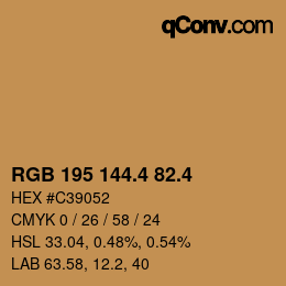 カラーコード: RGB 195 144.4 82.4 | qconv.com