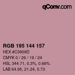 カラーコード: RGB 195 144 157 | qconv.com