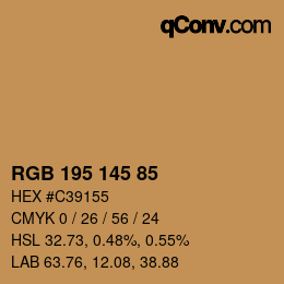 Color code: RGB 195 145 85 | qconv.com