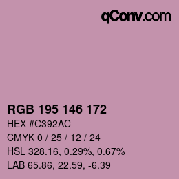 Color code: RGB 195 146 172 | qconv.com