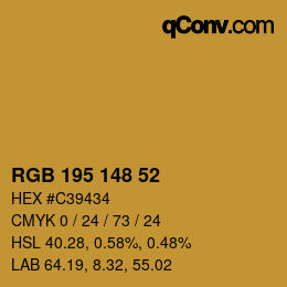 Color code: RGB 195 148 52 | qconv.com