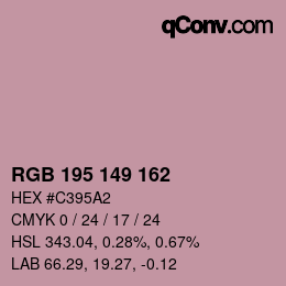 Color code: RGB 195 149 162 | qconv.com