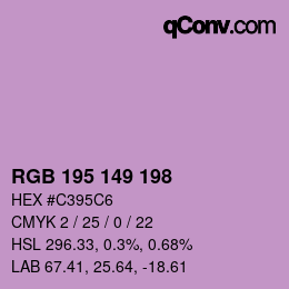 Color code: RGB 195 149 198 | qconv.com