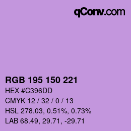颜色代码: RGB 195 150 221 | qconv.com