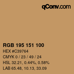 Farbcode: RGB 195 151 100 | qconv.com