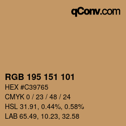 Color code: RGB 195 151 101 | qconv.com