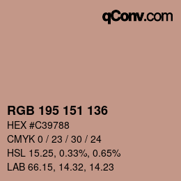 Color code: RGB 195 151 136 | qconv.com