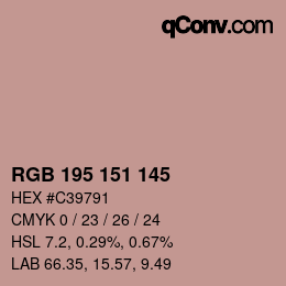 カラーコード: RGB 195 151 145 | qconv.com