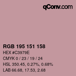 Color code: RGB 195 151 158 | qconv.com