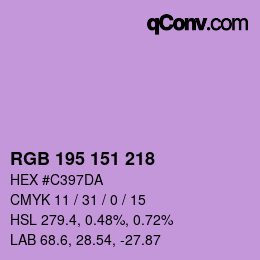Color code: RGB 195 151 218 | qconv.com