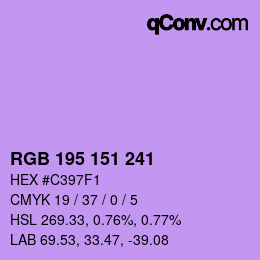 Color code: RGB 195 151 241 | qconv.com
