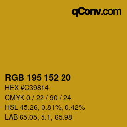 Color code: RGB 195 152 20 | qconv.com