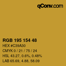 Color code: RGB 195 154 48 | qconv.com